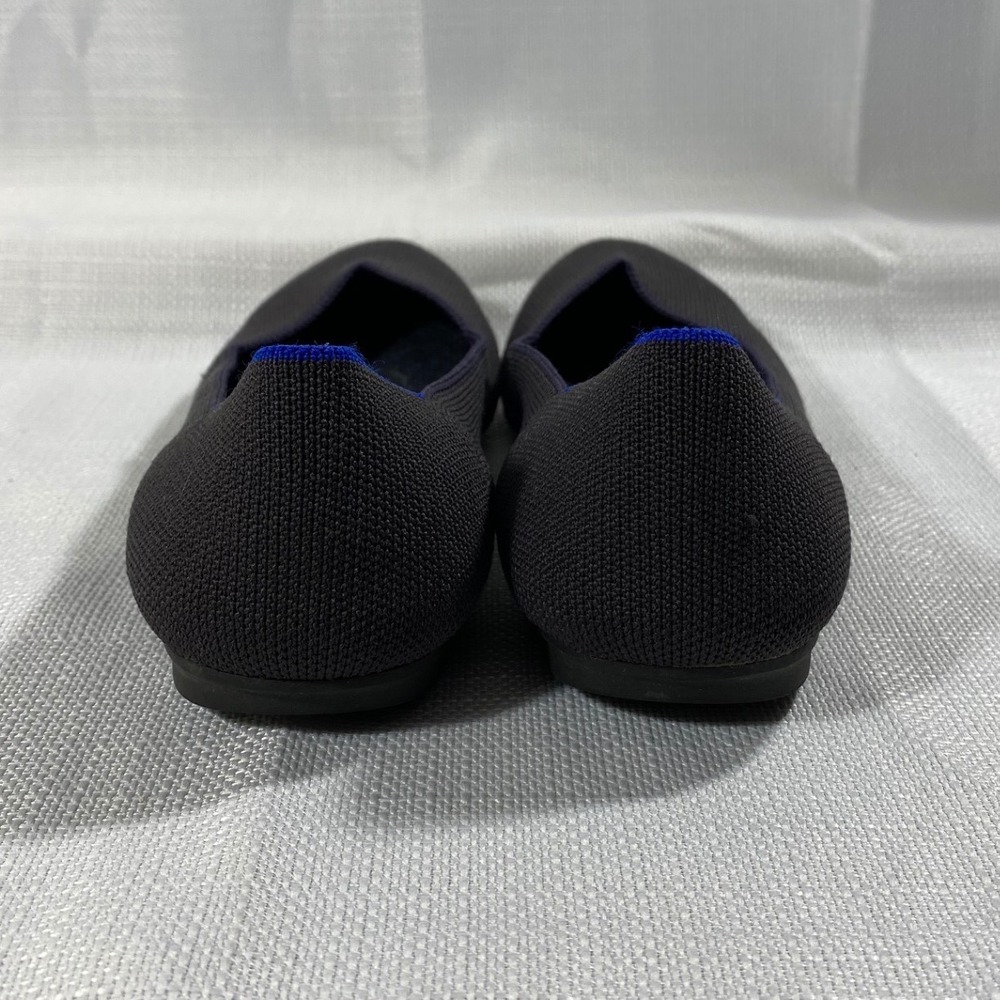 Rothys The Flat Black Solid Rounded Toe Ballet Flats Womens 7.5 Sustainable - Picture 4 of 7